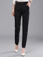 Shein Black Slim Buttons Casual Pant