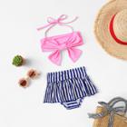 Shein Girls Knot Front Striped Bikini Set