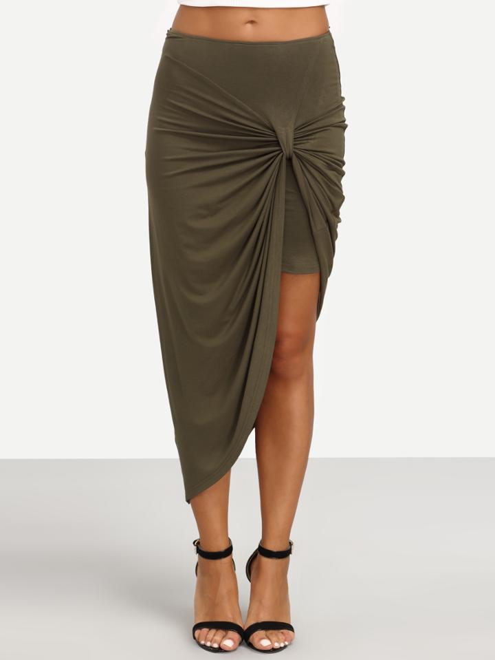 Shein Asymmetrical Twist Ruched Skirt
