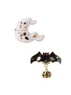 Shein Ghost & Bat Design Brooch Set 2pcs