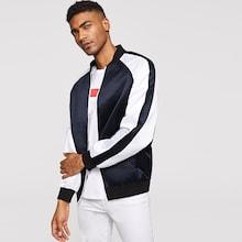 Shein Men Two Tone Satin Bomber Jacket