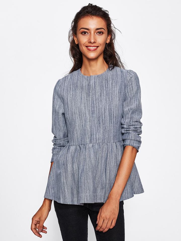 Shein Half Placket Peplum Blazer