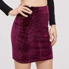 Shein Solid Velvet Skirt
