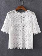 Shein Scalloped Edges Lace Blouse