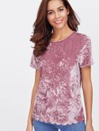Shein Solid Crushed Velvet Tee