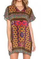 Rosewe Tribal Print Short Sleeve Shift Dress