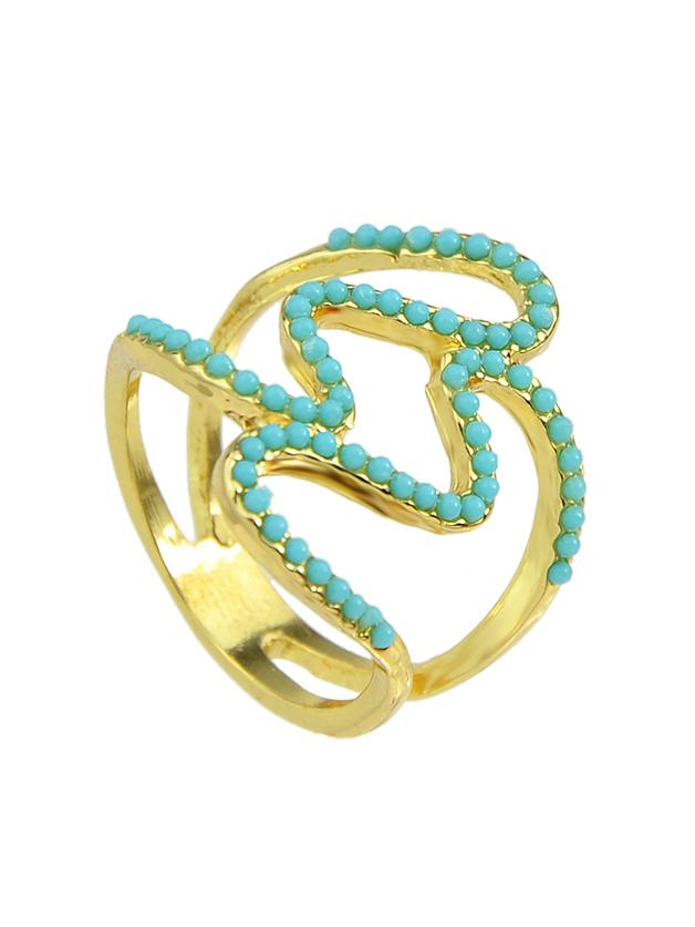 Shein Casual Beads Big Finger Ring For Ladies