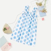 Shein Girls Ruffle Detail Polka Dot Dress