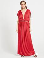 Shein Plunging V-neckline Kaftan Dress With Beading