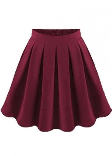 Rosewe Enchanting Wine Red Middle Waist Skirt For Woman