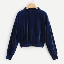 Shein Velvet Drop Shoulder Sweatshirt