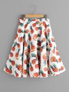 Shein Allover Pineapple Print Circle Skirt
