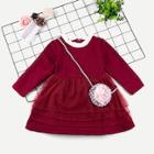 Shein Toddler Girls Frill Trim Cable Knit Sweater Dress