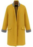 Rosewe Catching Long Sleeve Turndown Collar Yellow Coat For Autumn