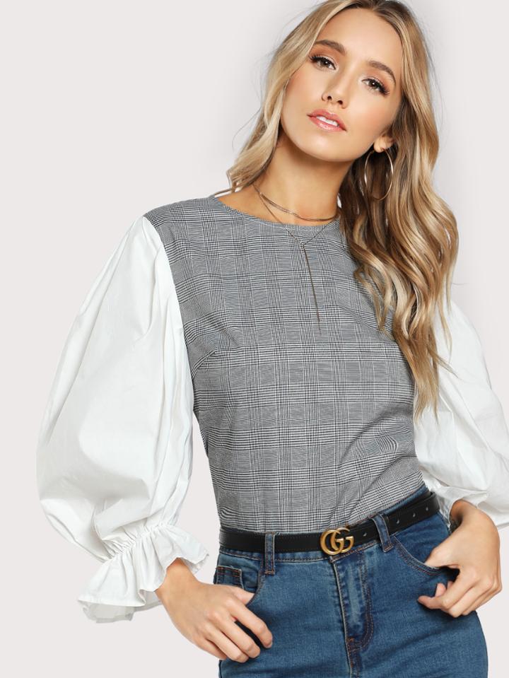 Shein Frilled Gigot Sleeve Top