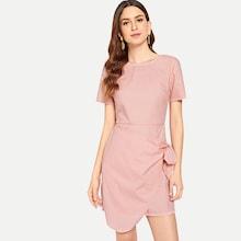 Shein Knot Side Asymmetrical Hem Dress