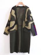 Shein Fake Pocket Camo Sweater Coat