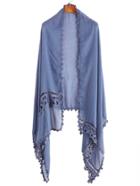 Shein Blue Applique Hollow Out Scarf