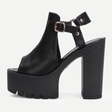 Shein Buckle Platform Mule Heels