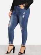 Shein Ripped Crop Jeans