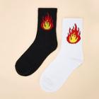 Shein Men Flame Pattern Ankle Socks 2pairs