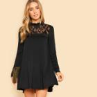 Shein Lace Panel Swing Dress