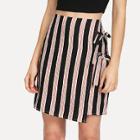 Shein Knot Side Striped Skirt