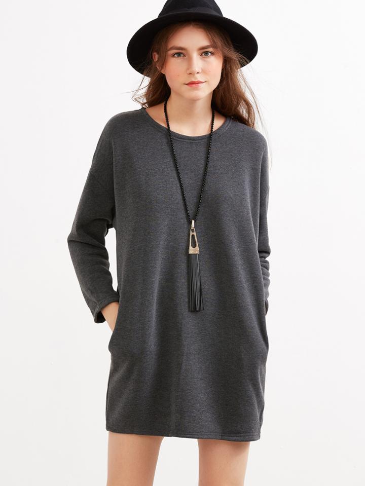 Shein Drop Shoulder Pockets Dress