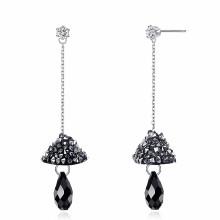 Shein Stone Detail 925 Sterling Silver Drop Earrings