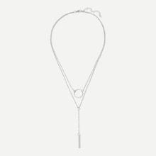 Shein Circle & Bar Double Layered Chain Necklace