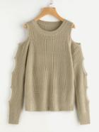 Shein Open Shoulder Cutout Sleeve Jumper