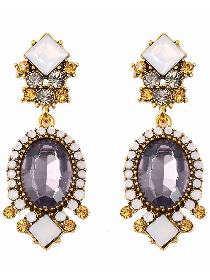 Shein Crystals Gemstone Earrings