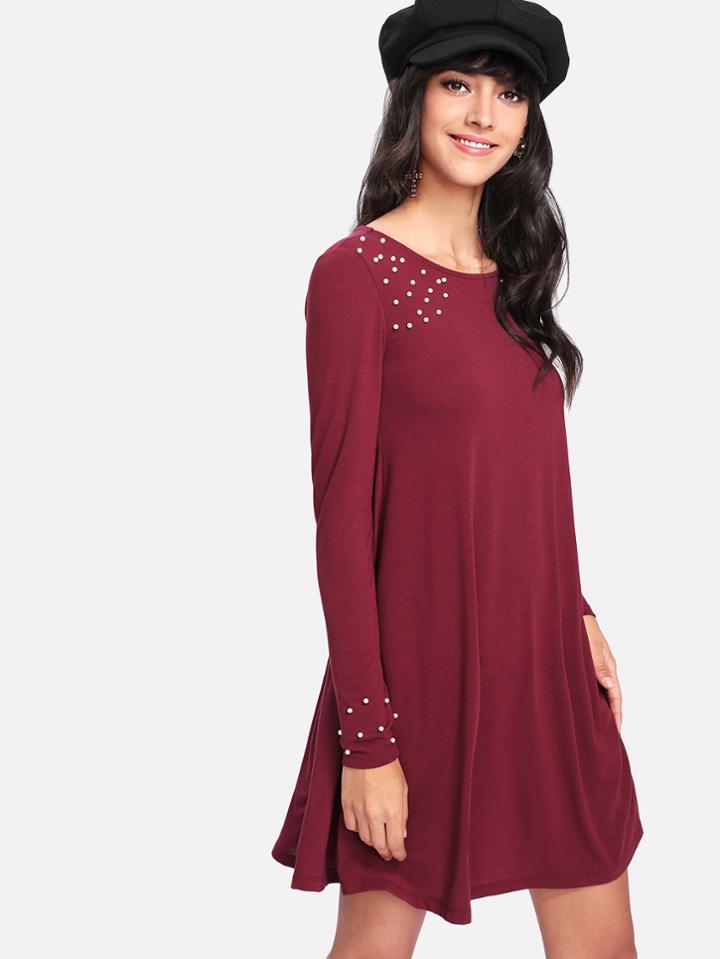 Shein Pearl Beaded Detail Dress