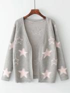 Shein Star Pattern Open Front Cardigan