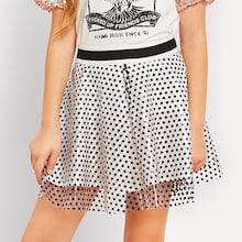Shein Girls Zip Back Polka Dot Print Skirt