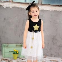 Shein Girls Star Print Mesh Dress
