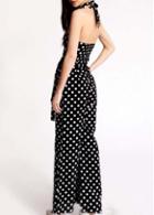 Rosewe Gorgeous Polka Dot Print Halter Design Woman Jumpsuit