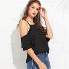 Shein Cold Shoulder Layered Sleeve Top