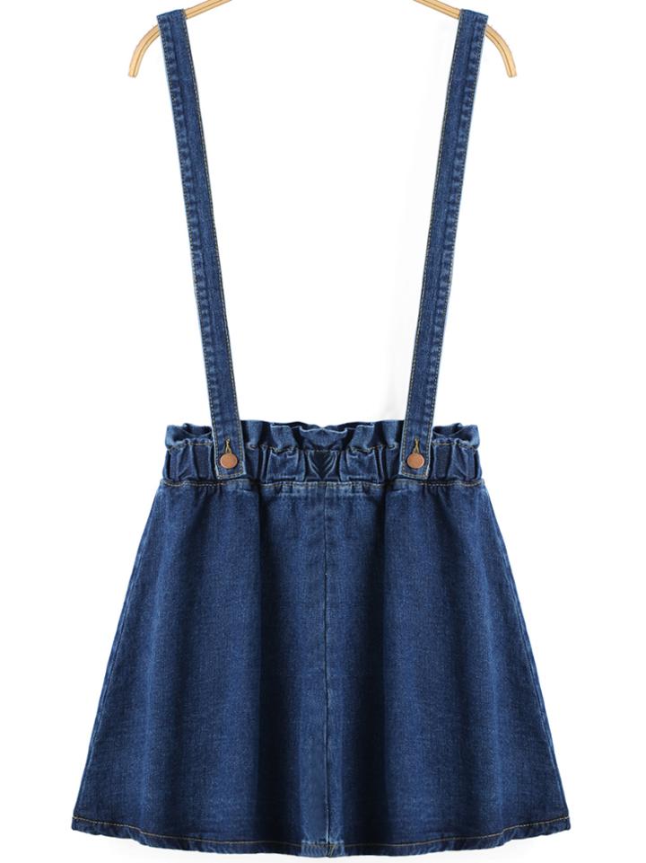 Shein Blue Strap Denim Skirt