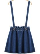 Shein Blue Strap Denim Skirt