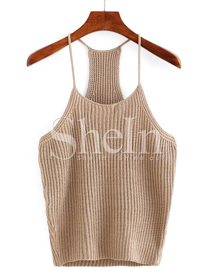 Shein Apricot Spaghetti Strap Tank Top