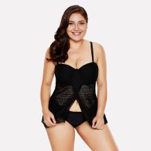 Shein Plus Cross Back Lace Swim Dress Set