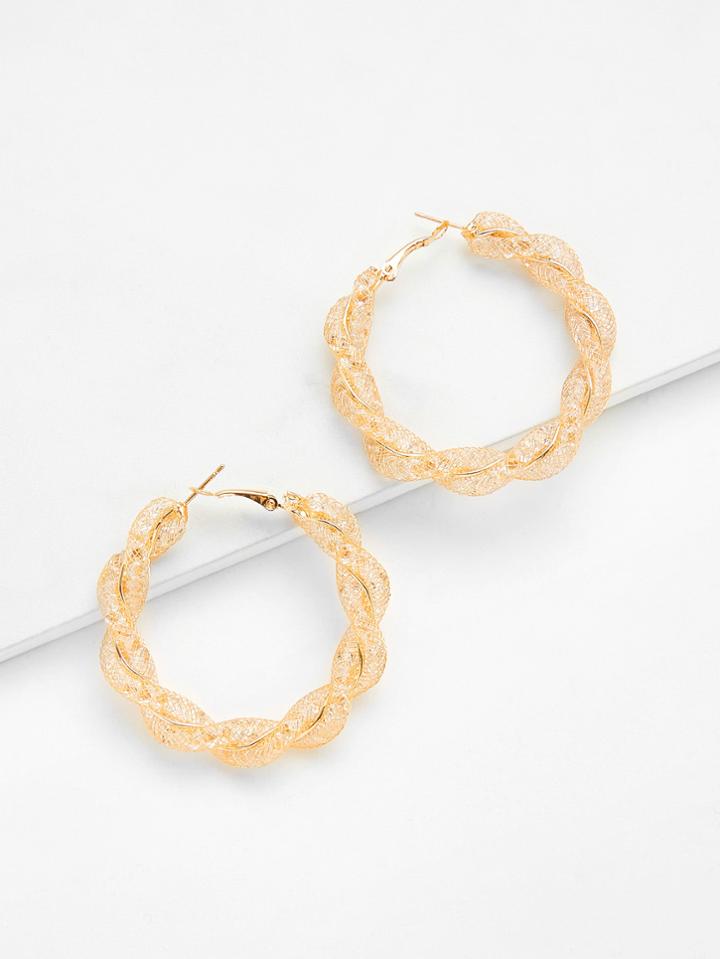 Shein Twist Design Hoop Earrings