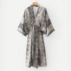 Shein Snakeskin Print Kimono Sleeve Dress