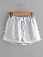 Shein Heathered Knit Cuffed Shorts