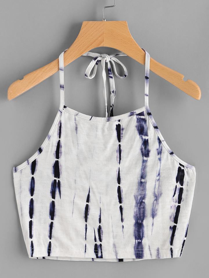 Shein Halter Neck Water Color Top