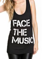 Rosewe Letter Print Scoop Neck Racerback Tank Top