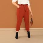 Shein Plus Boxed Pleated Waist Solid Pants