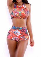 Rosewe New Arrival Two Pieces Design Printed Swimwear For Female