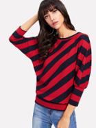 Shein Two Tone Dolman Sleeve Pullover